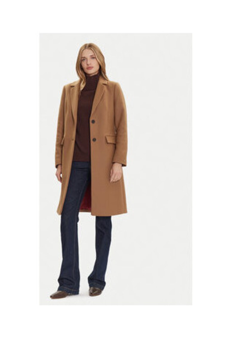 Palton dama - bej - 72% lana - 25% poliamida - 3% casmir