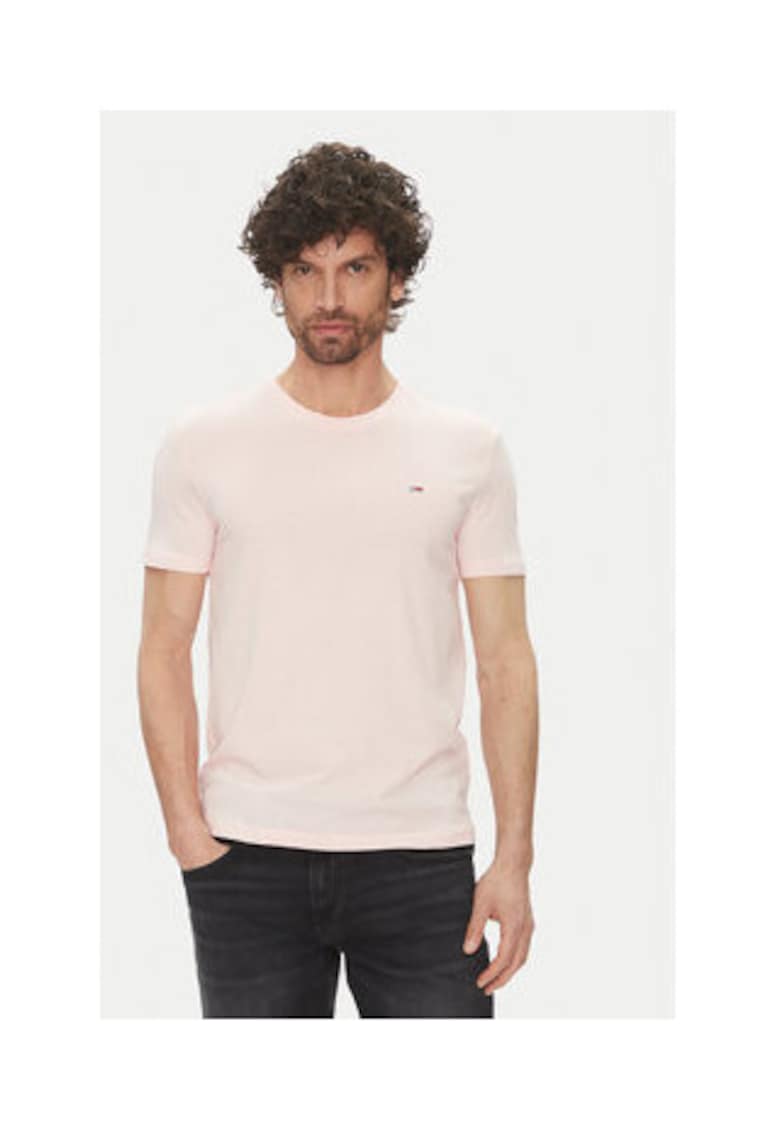 Tricou barbati - roz - bumbac si poliester -