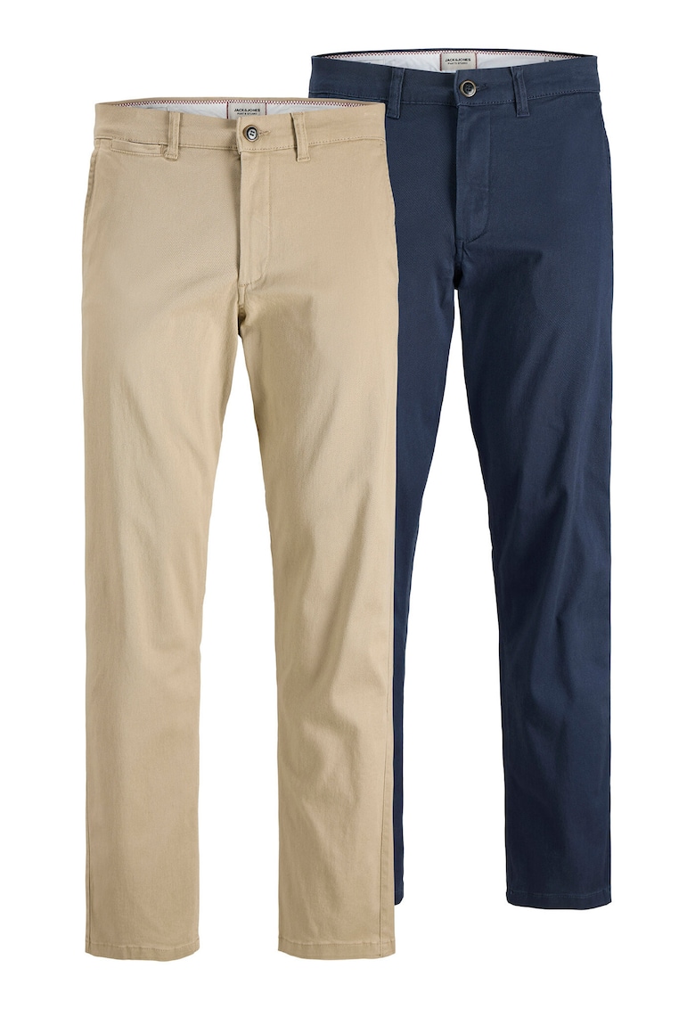 Set pantaloni barbati bej - bleumarin - 2 culori - fabricat de calitate
