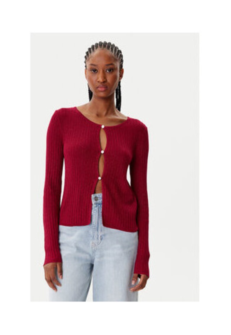 Cardigan Dama - viscoza - rosu -