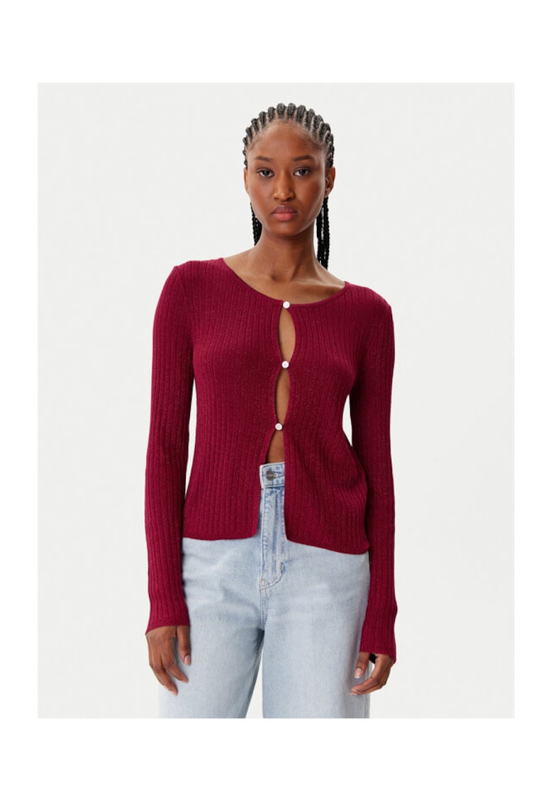 Cardigan Dama - viscoza - rosu -