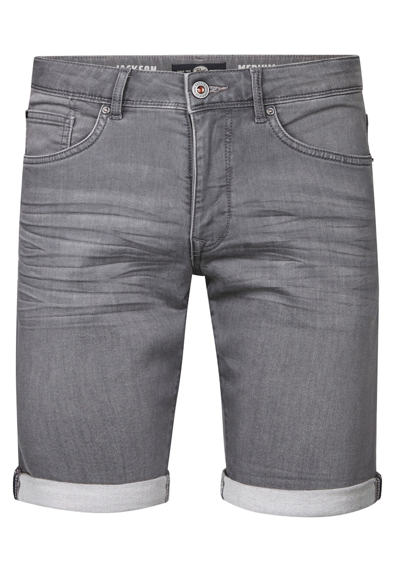 Blugi scurti barbati - bumbac/elastan/bumbac organic/poliester - gri