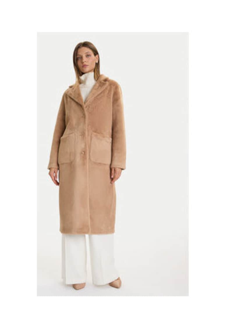 Palton dama - bej - 100% poliester