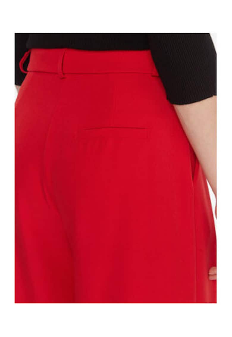 Pantaloni din stofa de dama - Rosu - 90% poliester - 10% elastan -