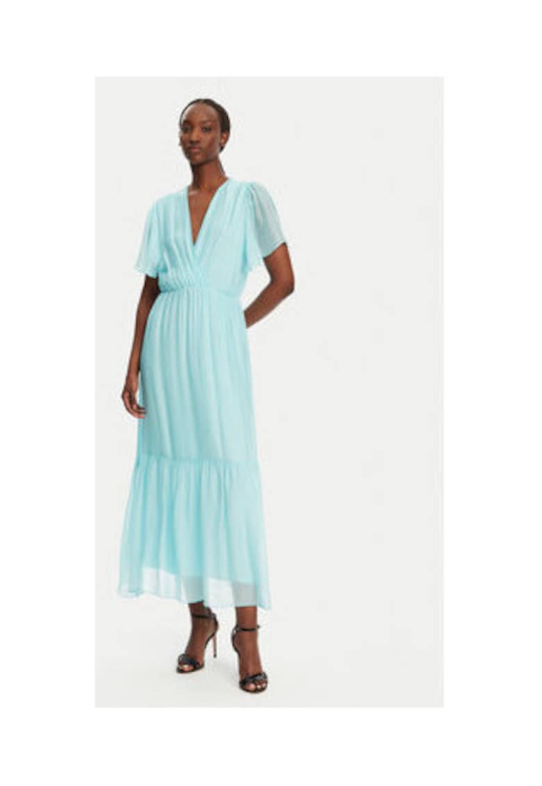 Rochie de vara Dama - Albastru - 70% viscoza - 30% matase -