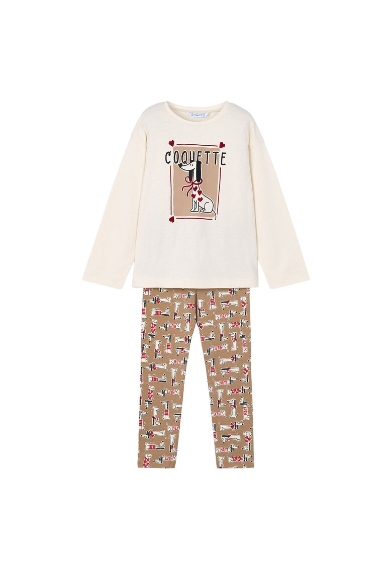 Set bluza si colanti 100% bumbac / 95% bumbac - 5% elastan - Kaki