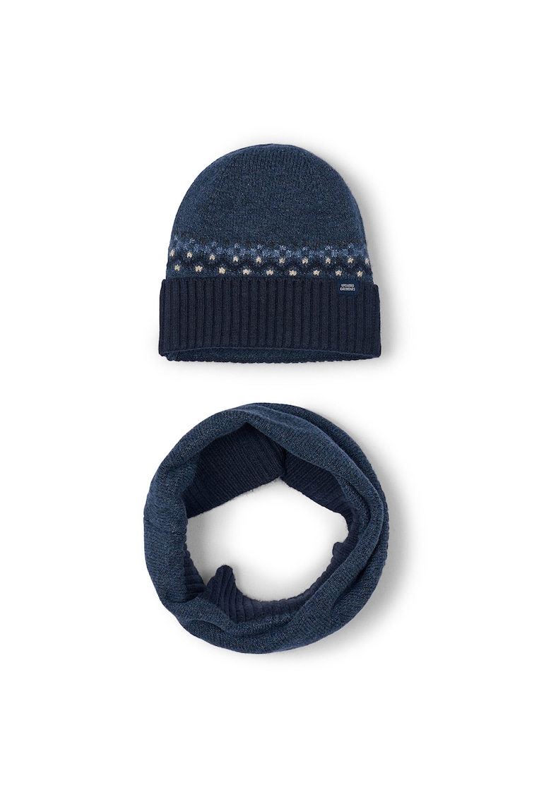 Set caciula si fular baieti - granat