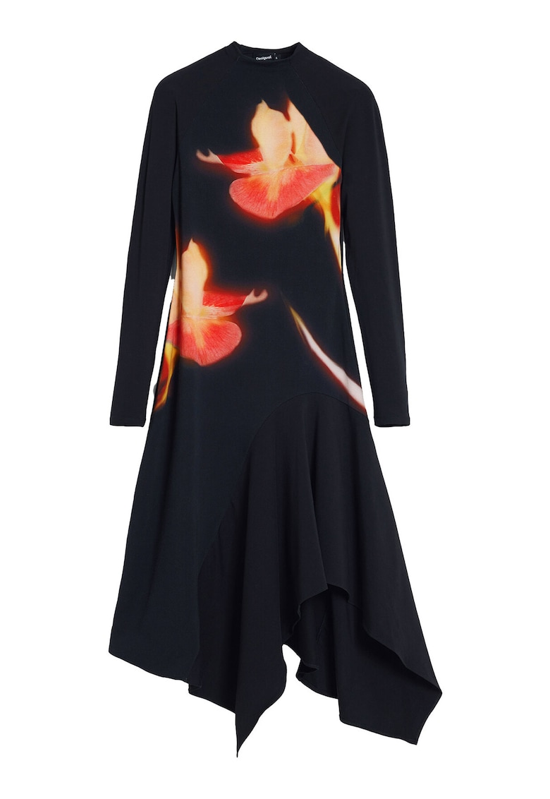 Rochie casual Dama - Negru - bumbac - elastan