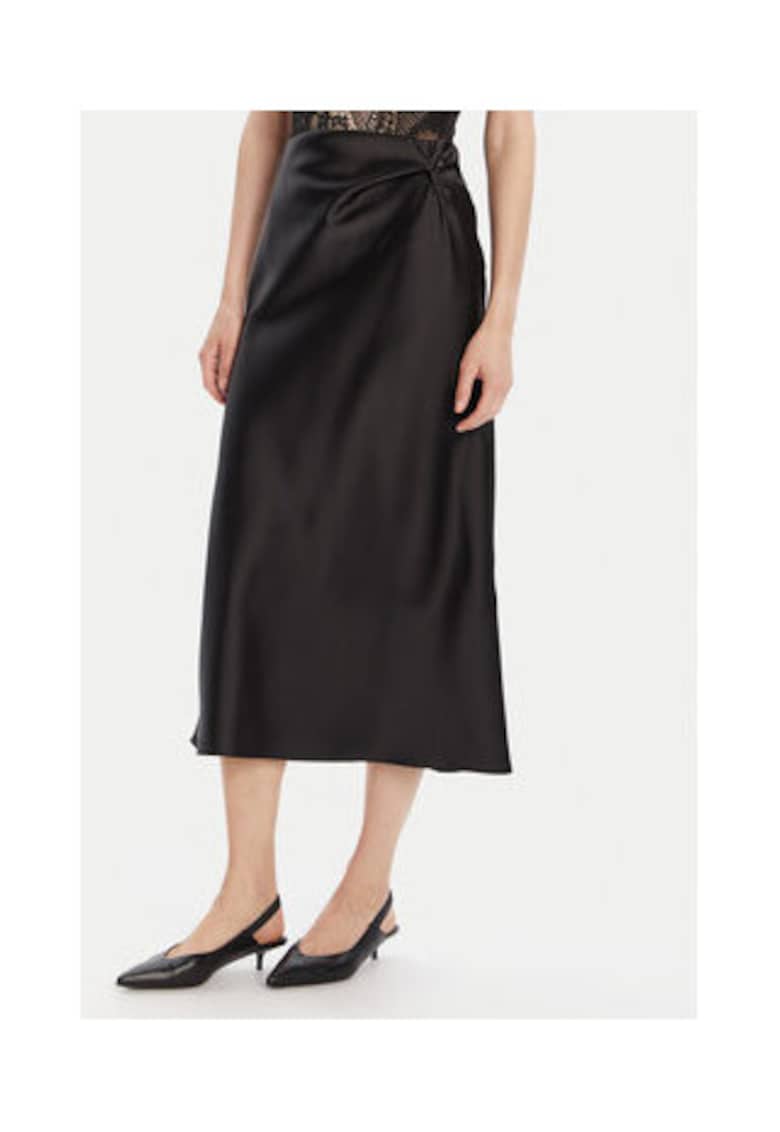 Rinascimento Fusta midi - neagra - 100% poliester -