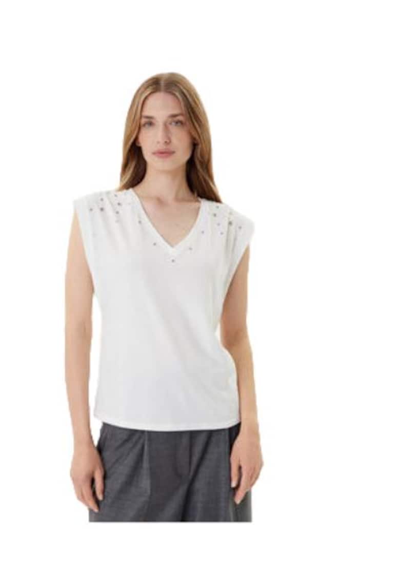 Tricou dama - bumbac/poliester/elastan - alb -
