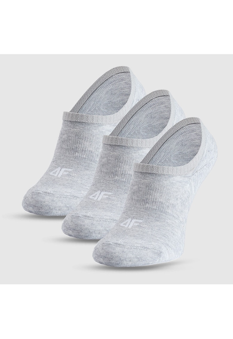 Sosete No-Show Barbati (3 perechi) - Marime 43-46 - Bumbac Gri - Sportstyle - Confort si Durabilitate
