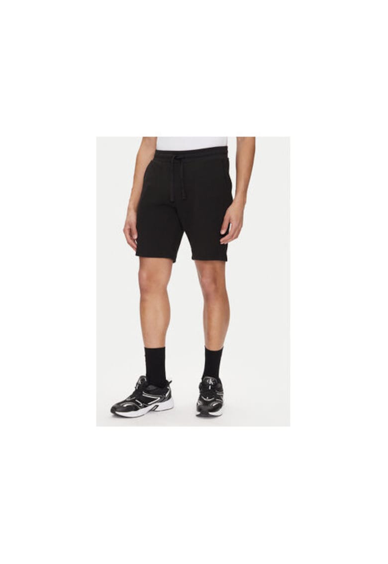 Pantaloni scurti sport barbati - Negru - bumbac organic/poliester - Negru