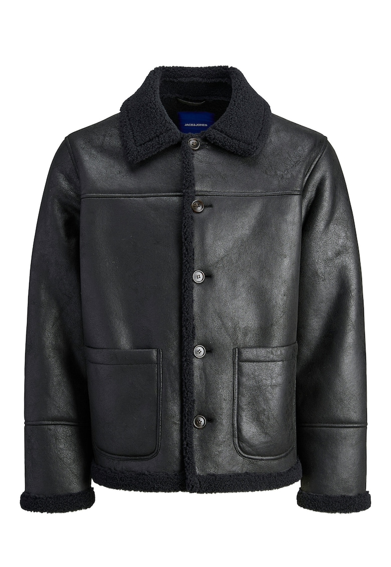 Geaca piele - Jack Jones - piele - Negru