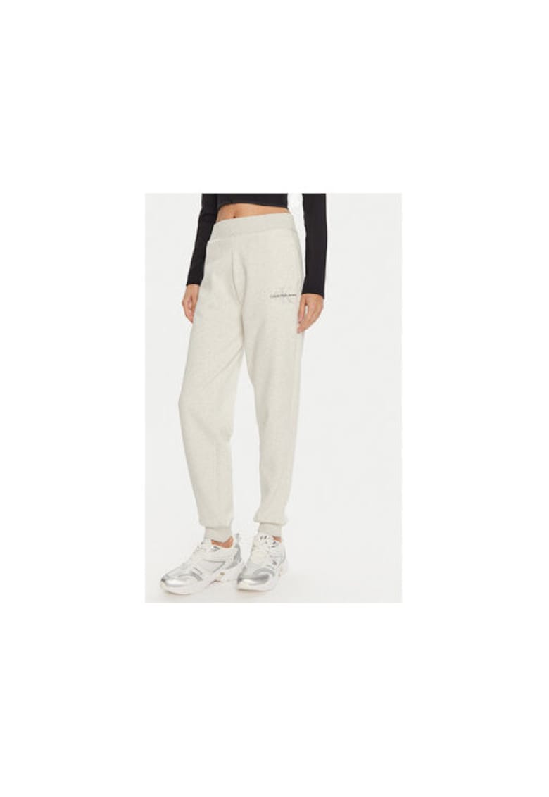 Pantaloni sport dama - poliester/bumbac - gri -