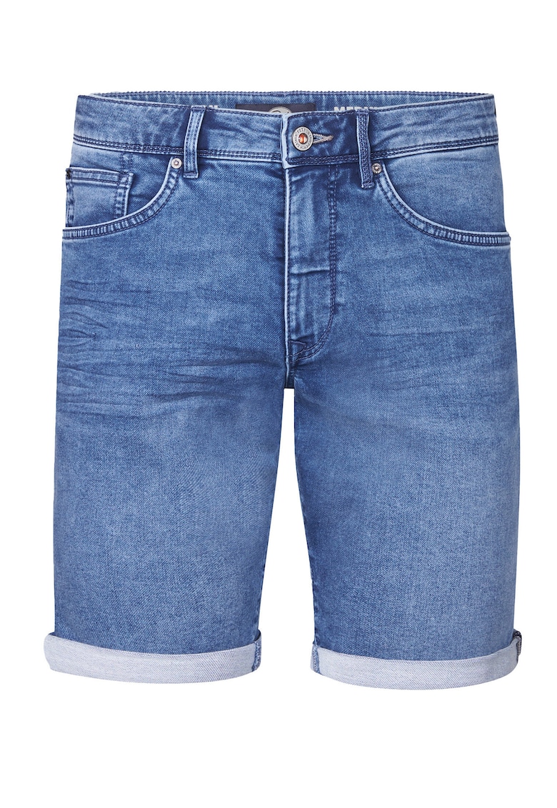 Blugi scurti barbati - bumbac/bumbac organic/poliester/elastan - albastru