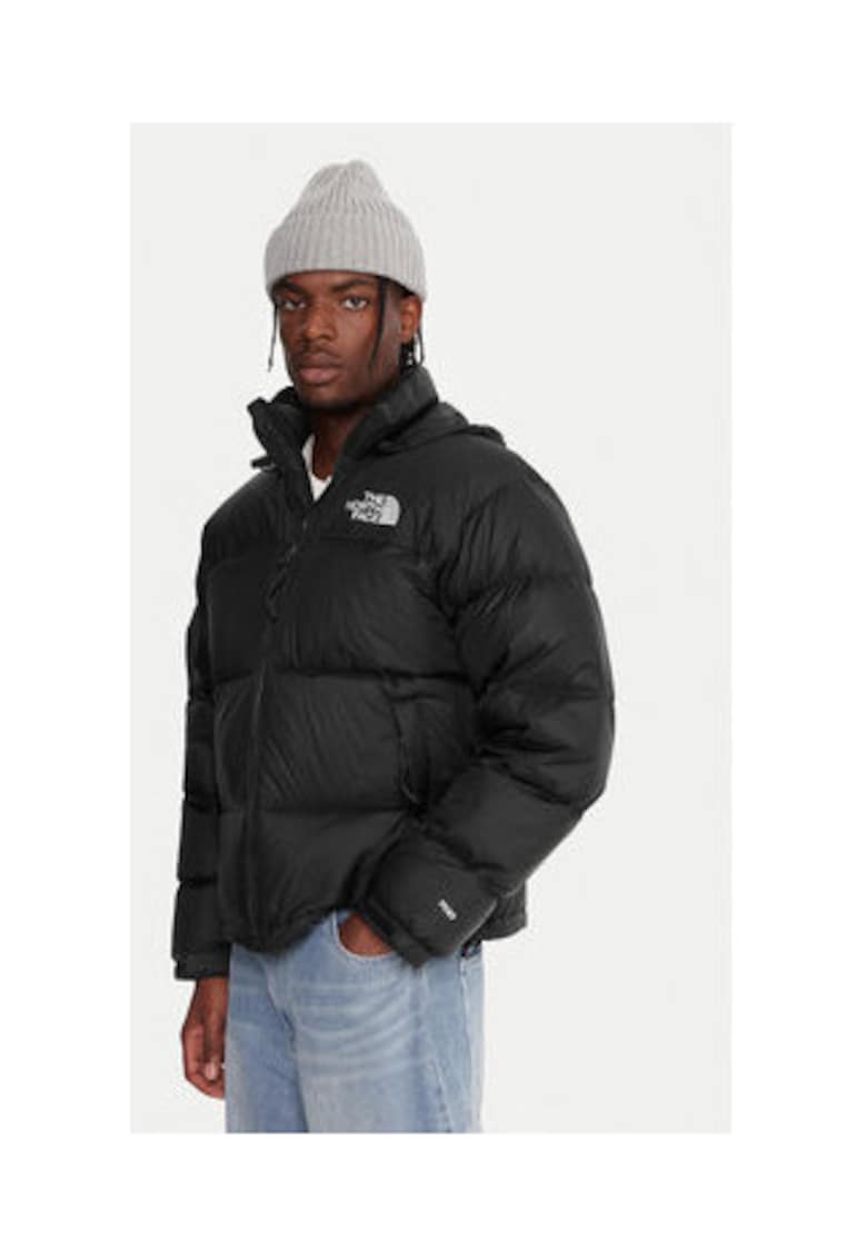 Geaca de puf barbati - negru - 100% nailon reciclat -