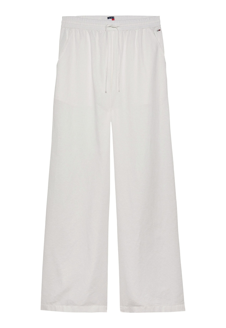 Pantaloni din material textil Dama - Ecru - 75% bumbac - 25% in -
