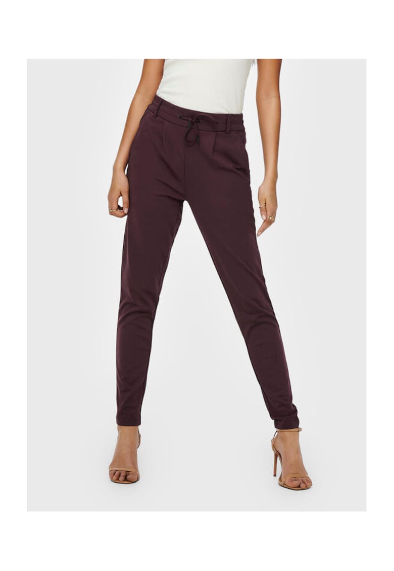 Only Pantaloni dama - bordeaux - 63% viscoza - 32% nailon - 5% elastan - Rosu