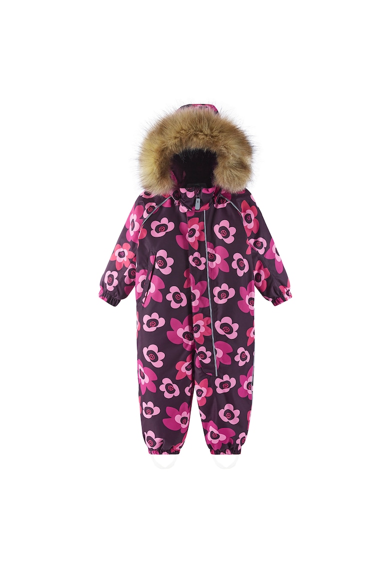 Salopeta de iarna pentru copii - poliester - model floral - mov -