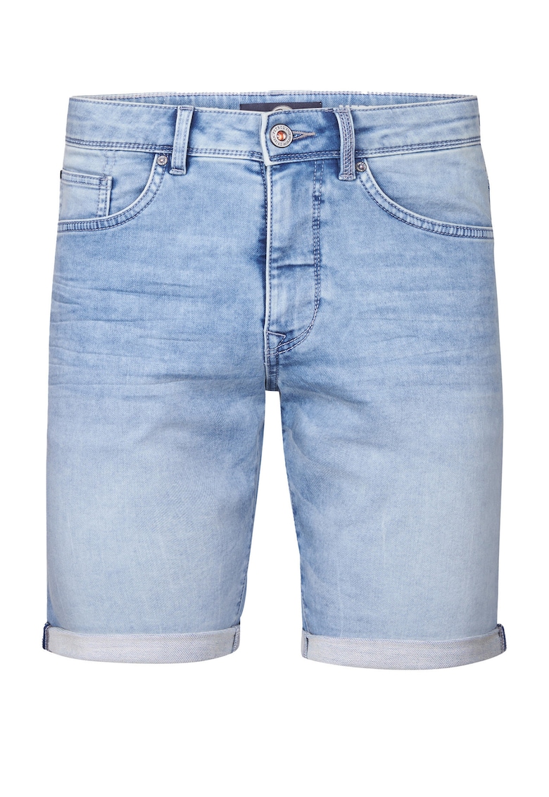 Blugi scurti barbati - bumbac/bumbac organic/poliester/elastan - albastru deschis