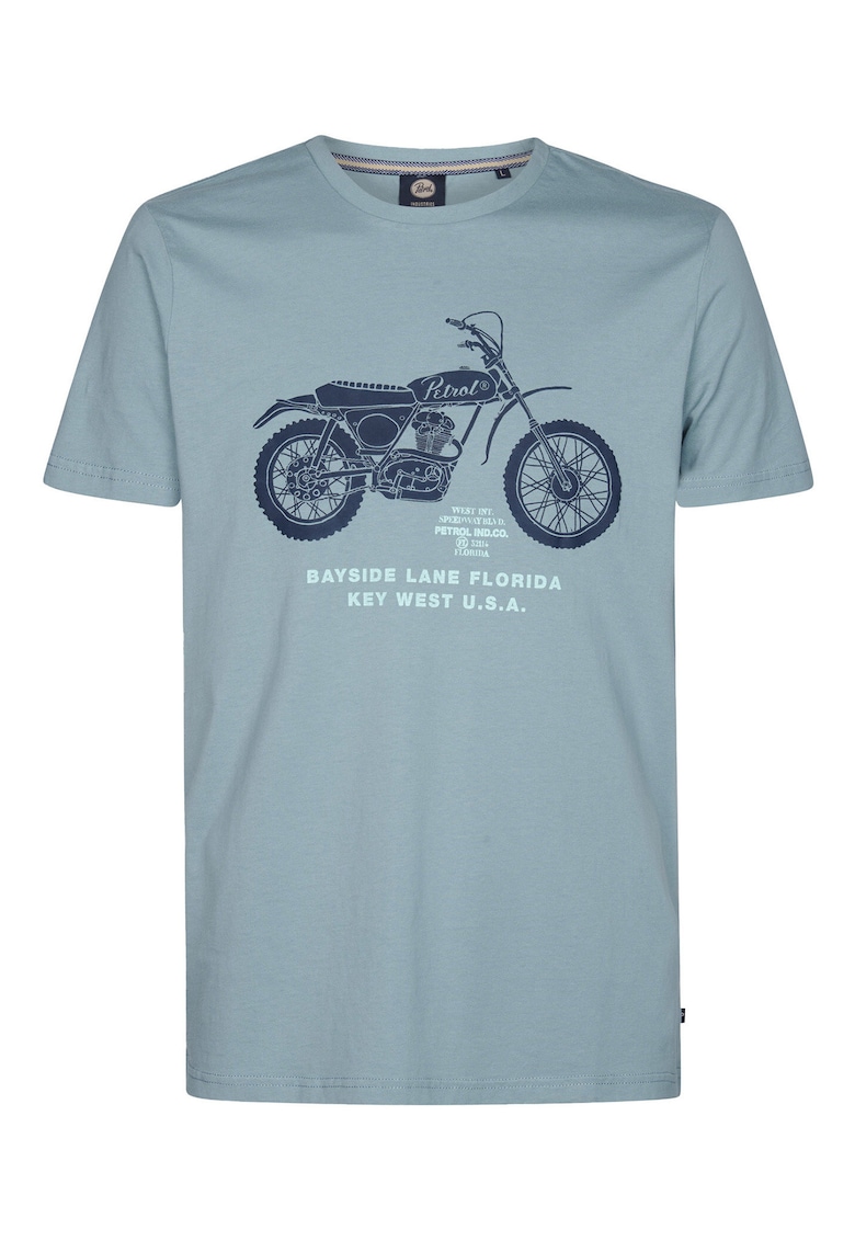 Tricou Barbati - Albastru - 100% bumbac organic - M -