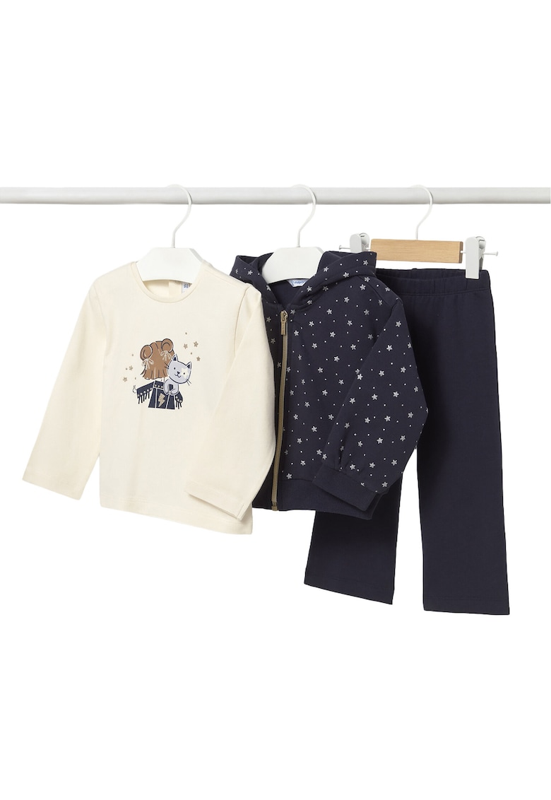 Set trening fetite - Bleumarin - bumbac - 2 ani