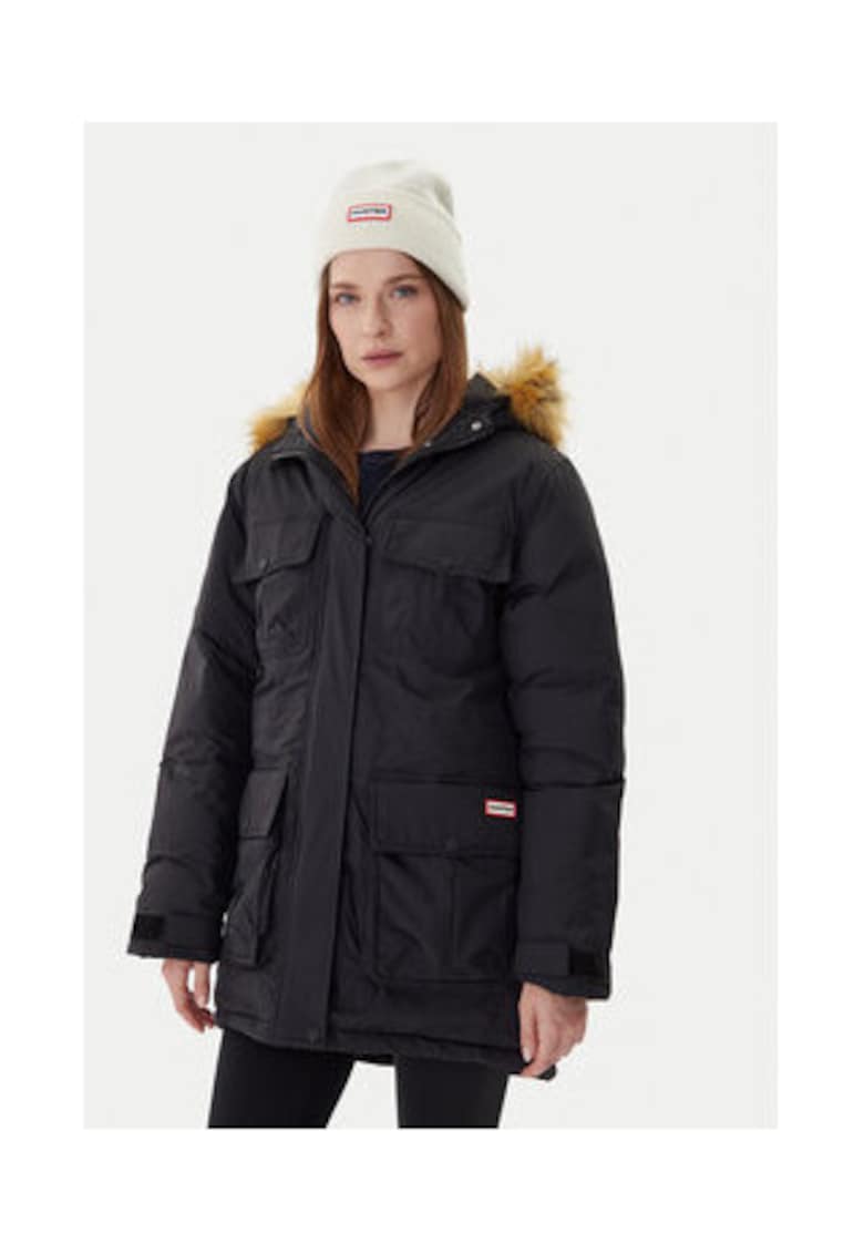 Geaca dama - model parka - nailon - Negru