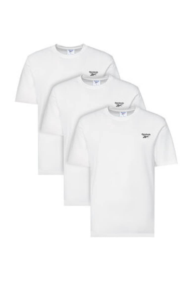 Set de 3 tricouri barbati - Alb - 100% bumbac