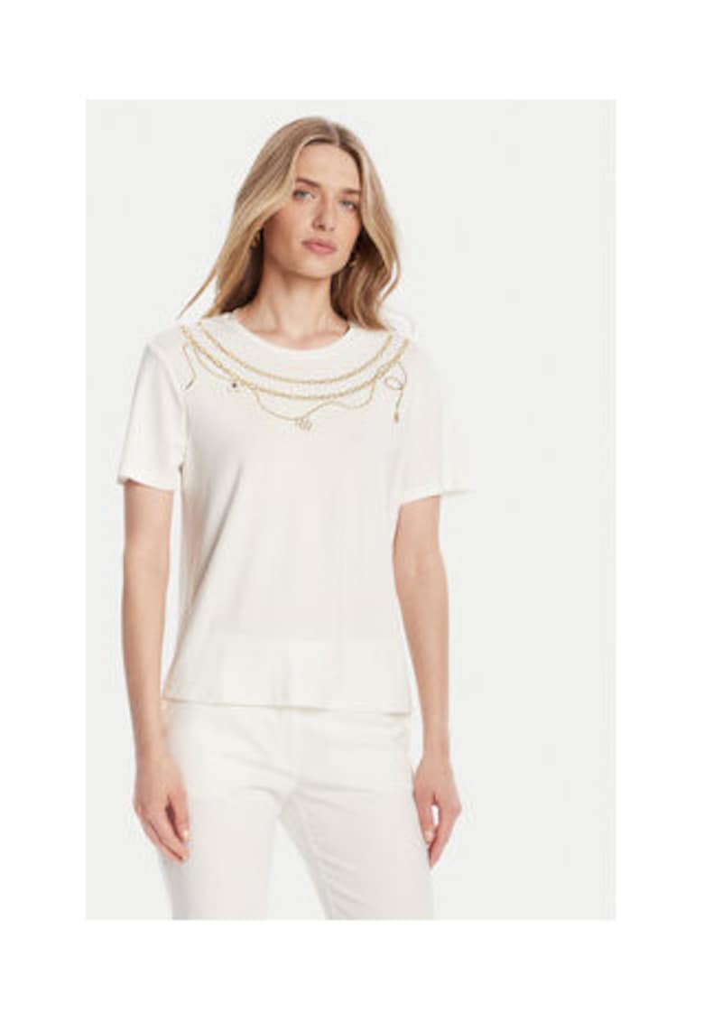 Tricou dama - Alb - Viscoza/Elastan