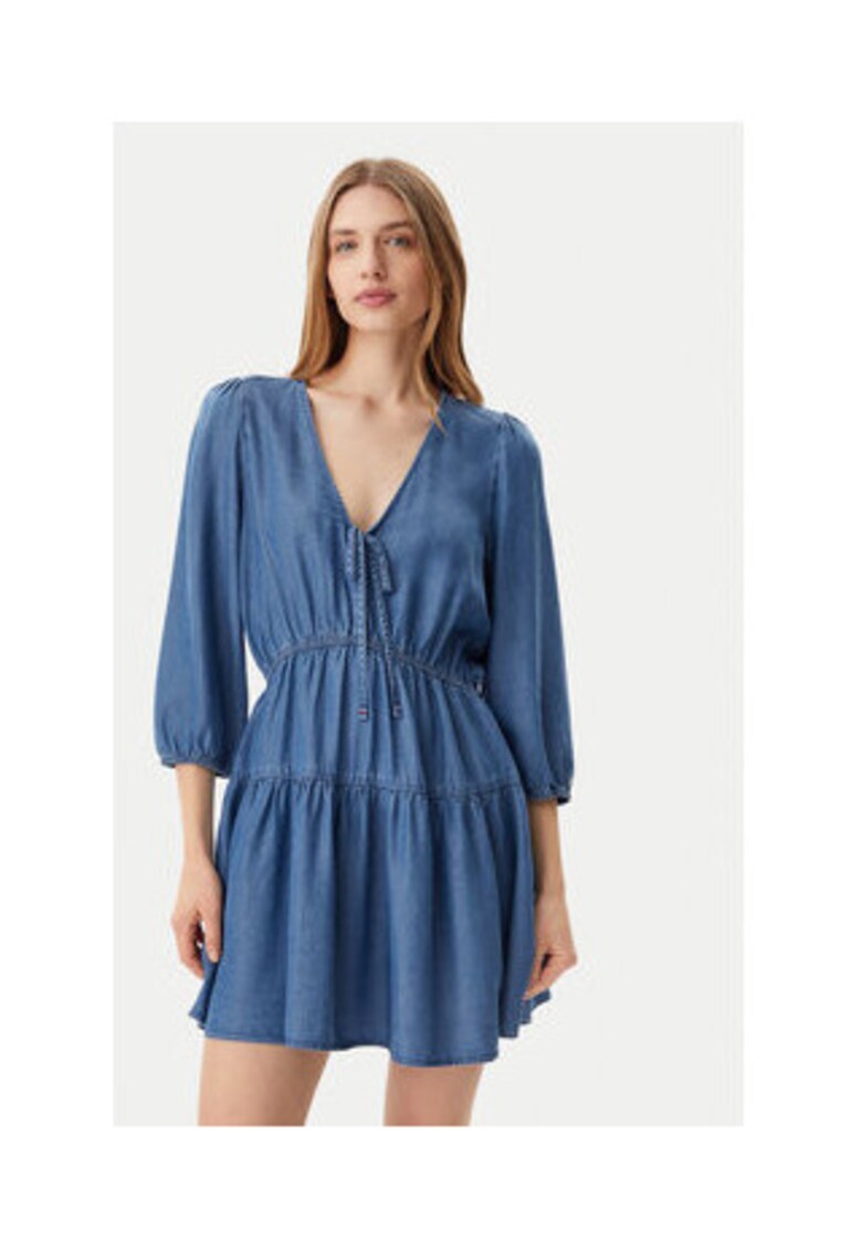 Rochie de zi Dama - Albastru - 100% lyocell -