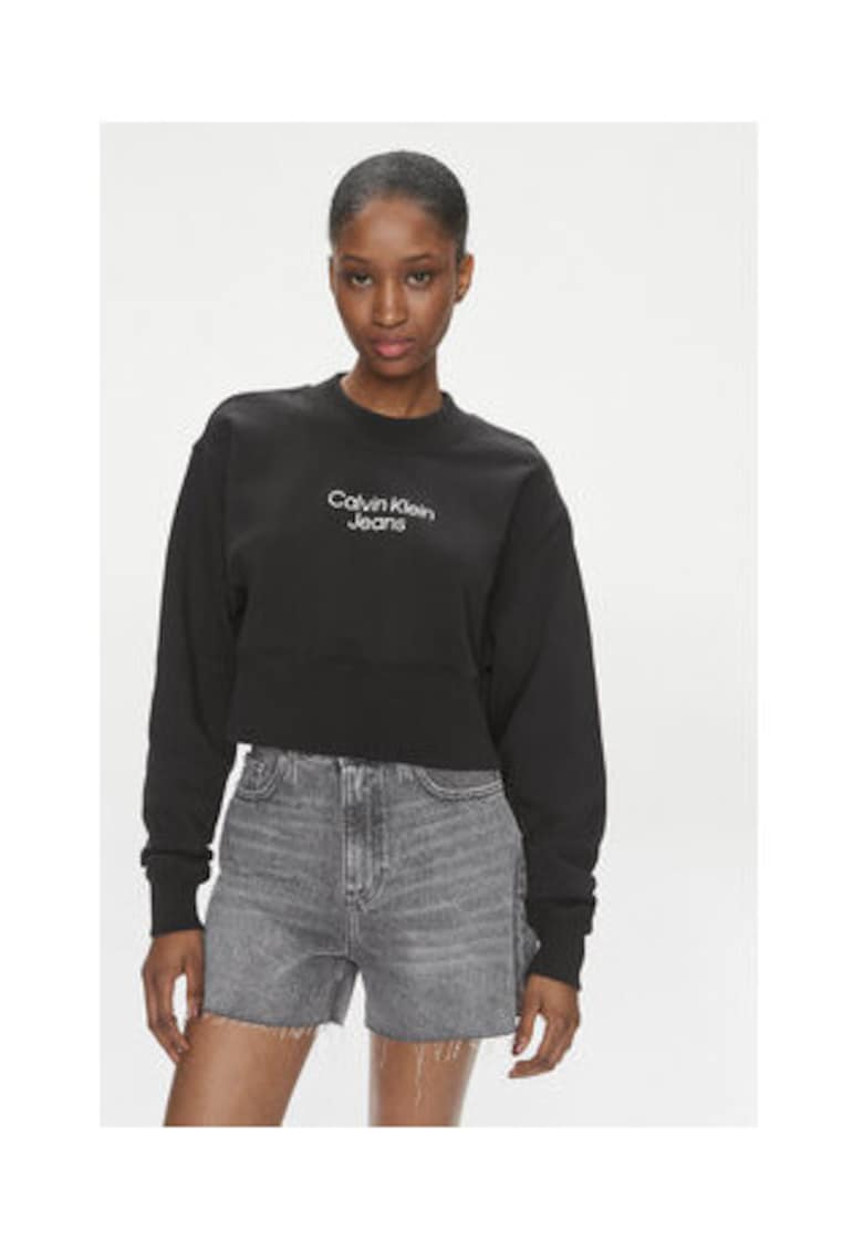 Hanorac dama - negru - bumbac organic