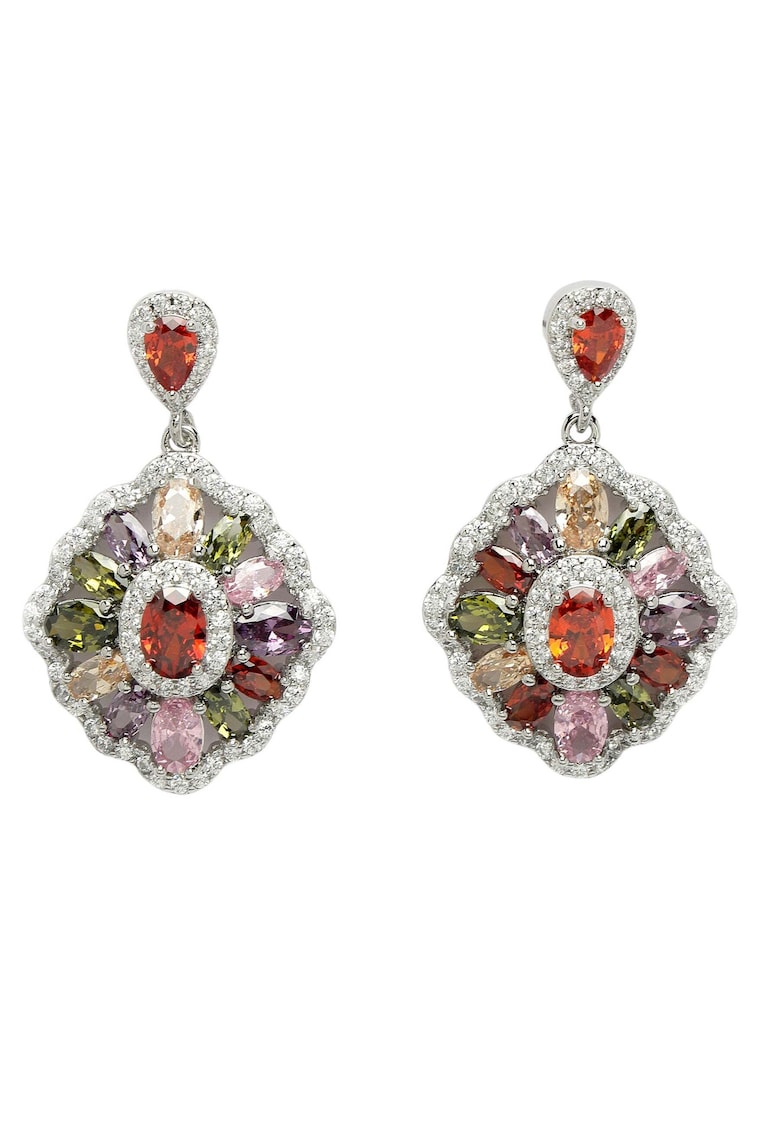 Cercei drop cu zirconia - Multicolor