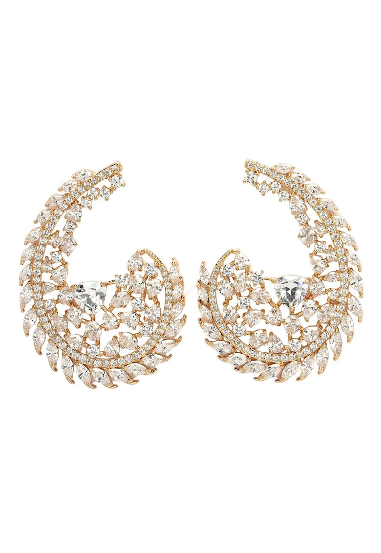 Cercei placati cu aur de 18K si zirconia