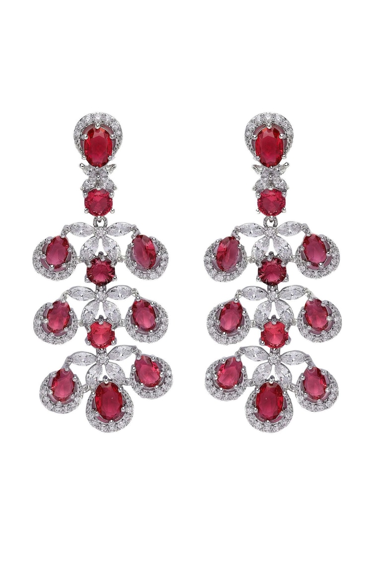 Cercei drop decorati cu zirconia cubica