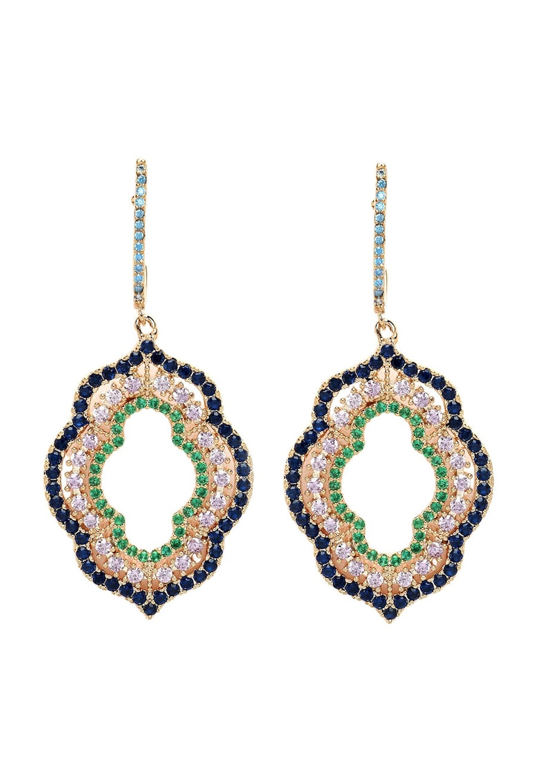 Cercei placati cu aur de 18K si zirconia