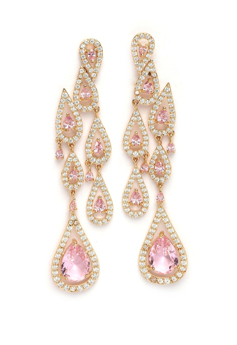 Cercei placati cu aur de 18K si cristale