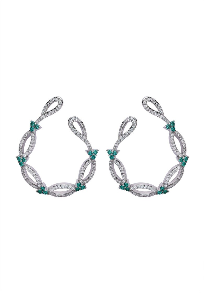 Cercei rotunzi cu pietre zirconia