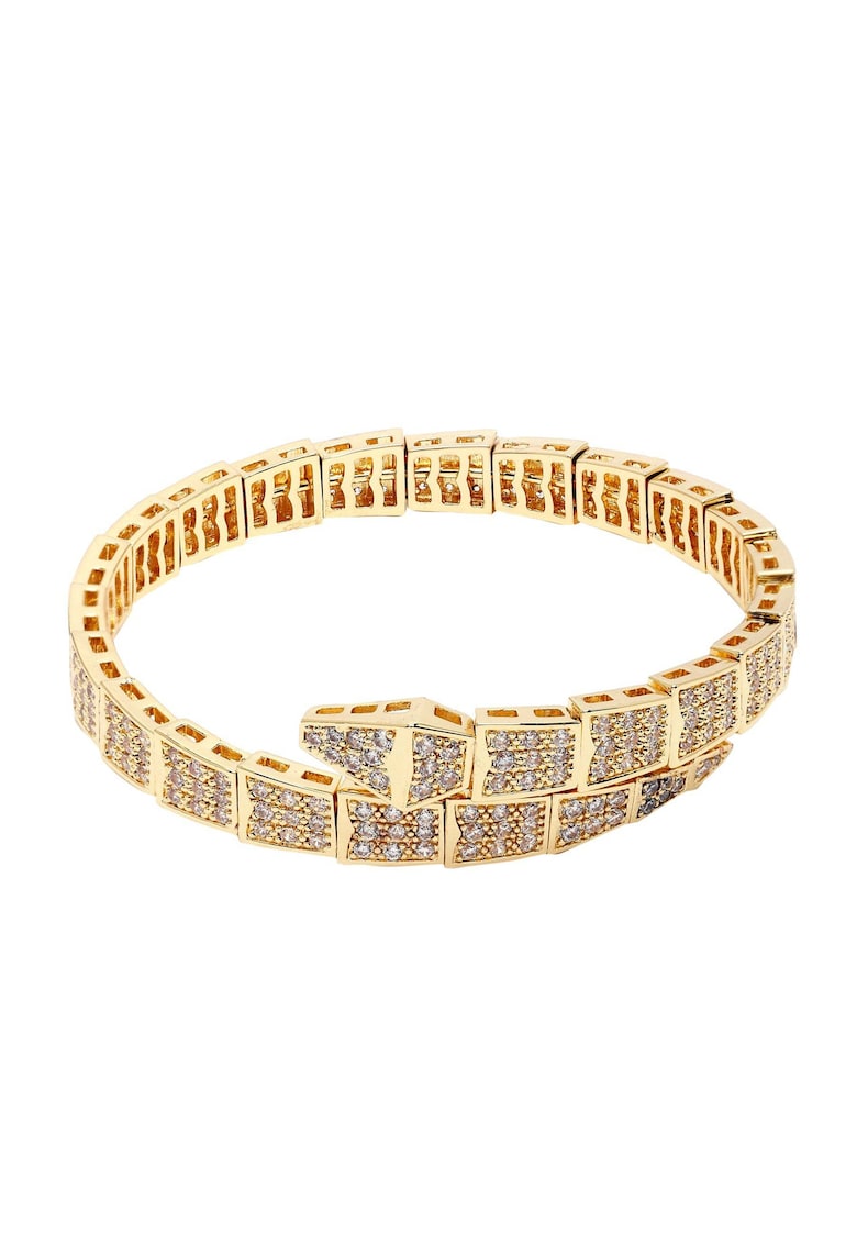 Bratara rigida placata cu aur de 18K si model sarpe