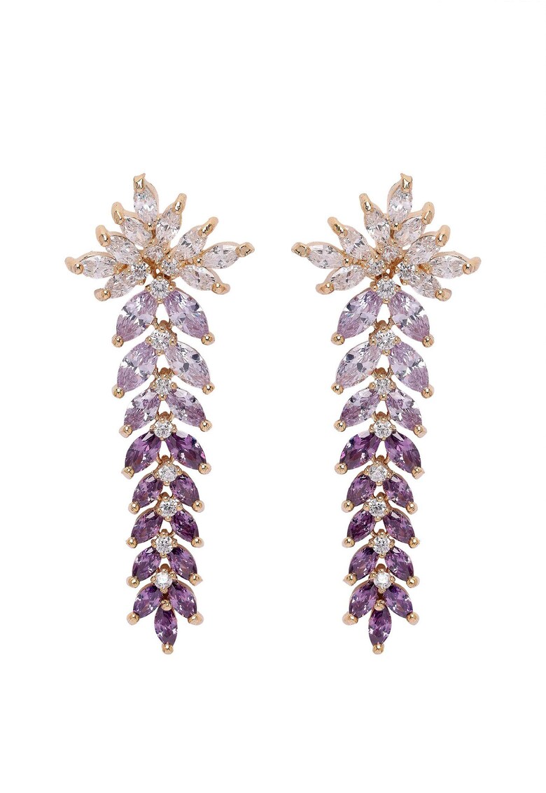 Cercei placati cu aur de 18K si zirconia