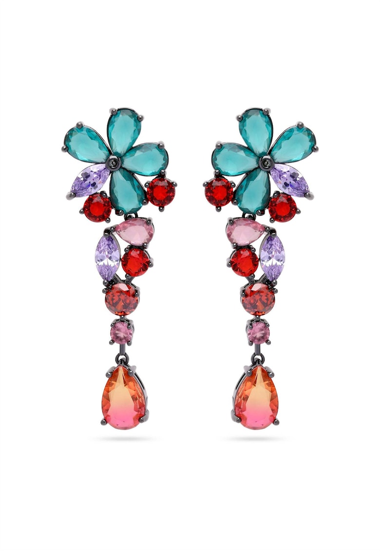 Cercei drop cu model floral