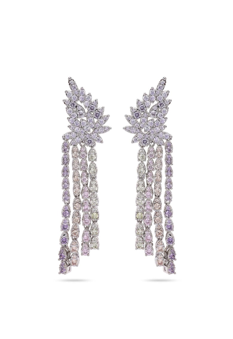 Cercei drop placati cu rodiu