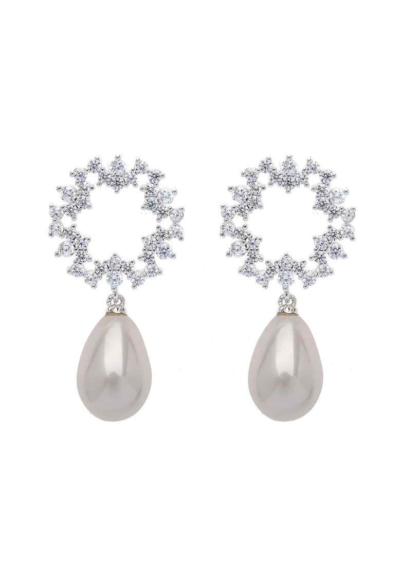 Cercei cu cristale - perle sintetice si tija