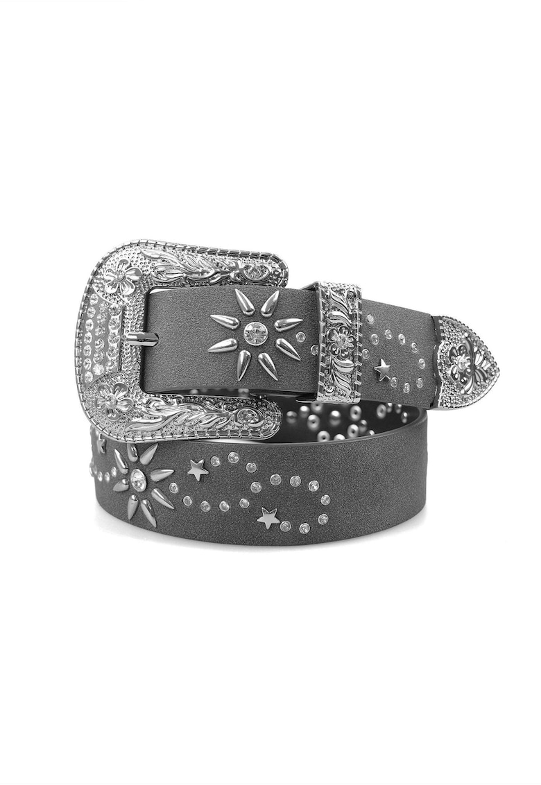 Curea din piele ecologica cu aplicatii cu strasuri