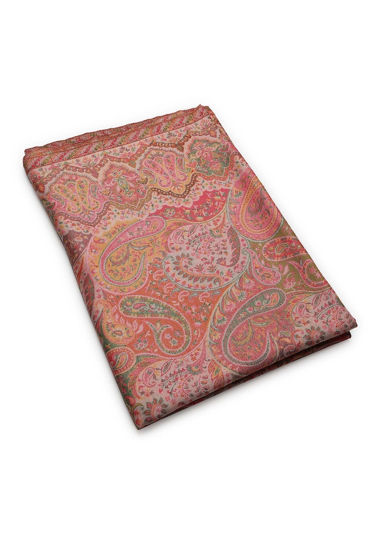 Esarfa din lana cu model etnic - Multicolor