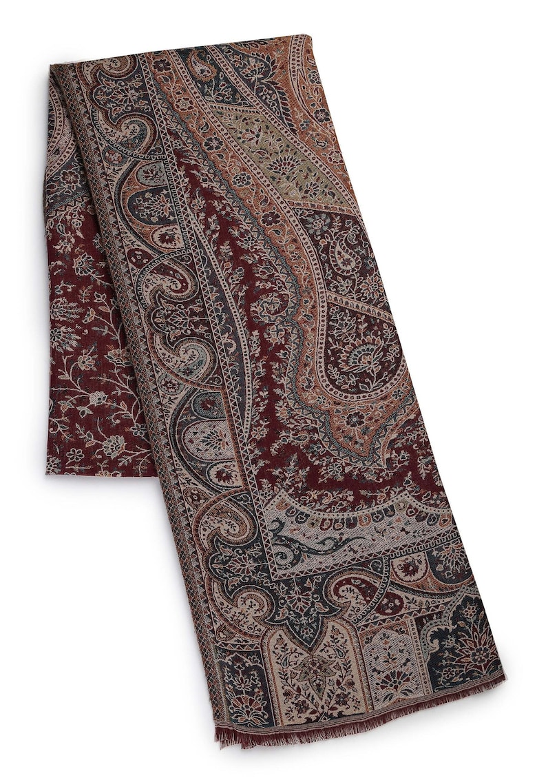 Esarfa din amestec de lana Kashmiri Jamawar