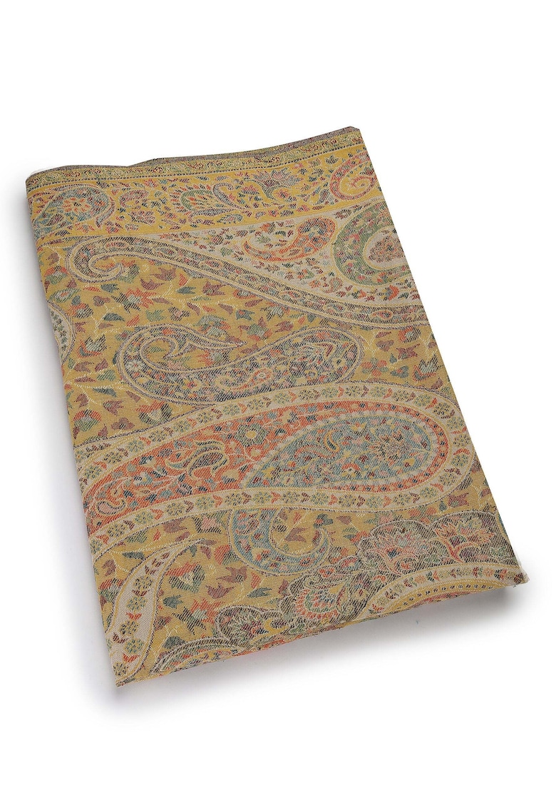 Esarfa din amestec de lana cu model si franjuri - Multicolor