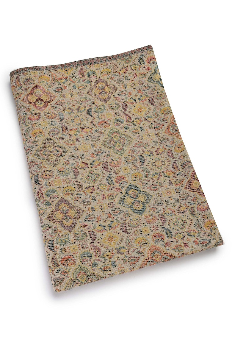 Esarfa din amestec de lana cu model etnic - Multicolor