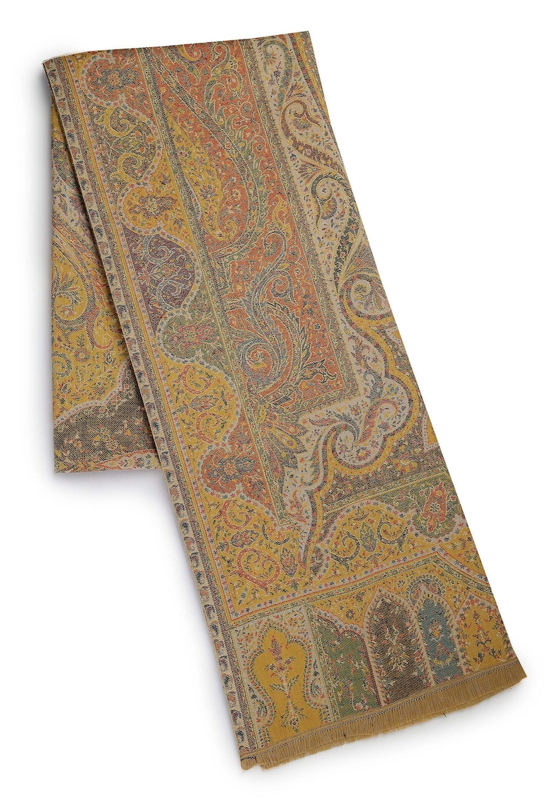 Esarfa din amestec de lana cu model etnic