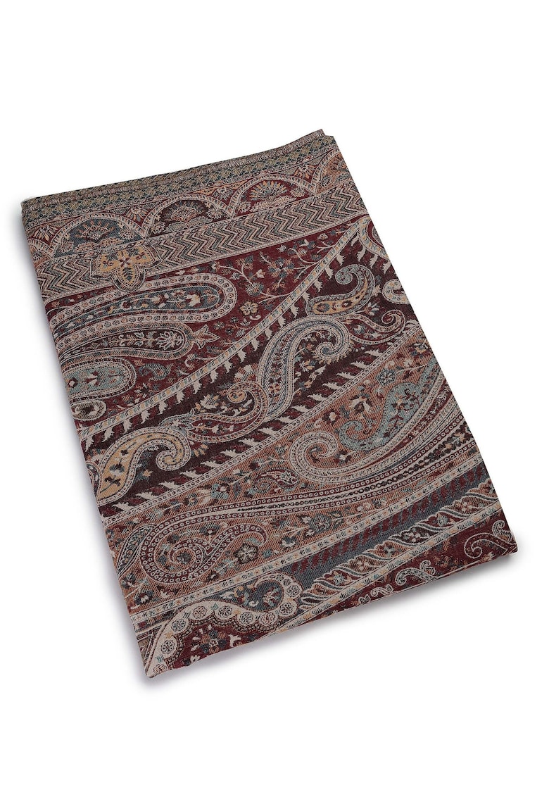 Esarfa din amestec de lana cu model etnic - Multicolor