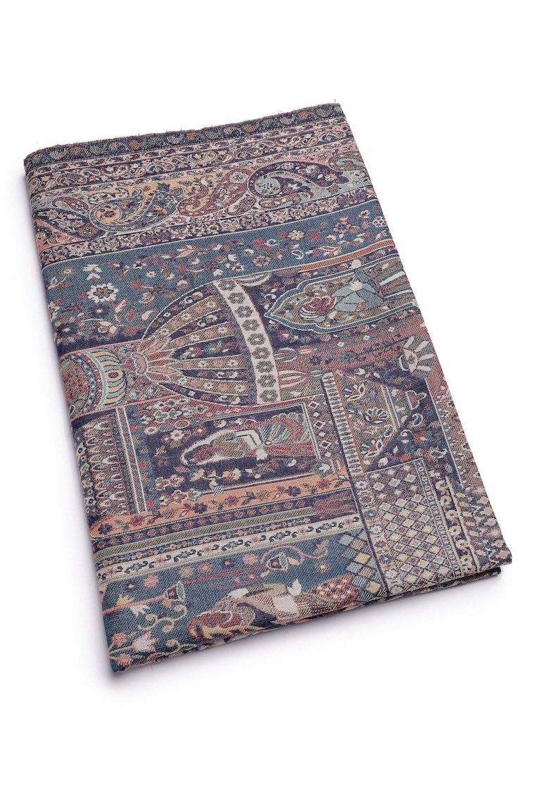 Esarfa din amestec de lana cu model etnic - Multicolor